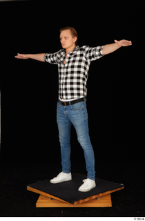  Stanley Johnson casual dressed jeans shirt sneakers standing t poses whole body 0002.jpg